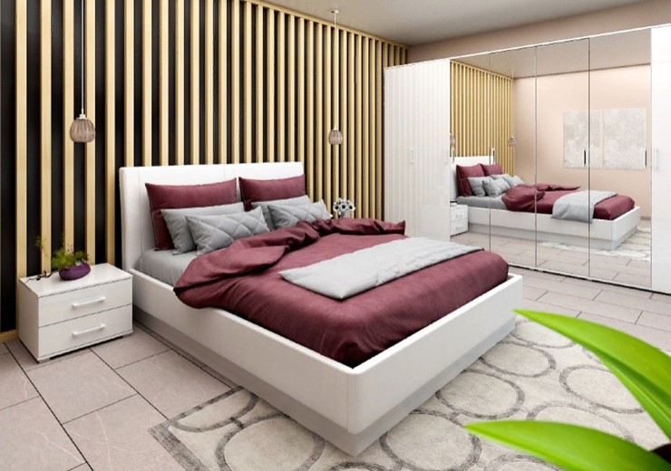 Кровать спальная Domenica, Кр-06 (1600), с ГПМ в Вологде - изображение 1