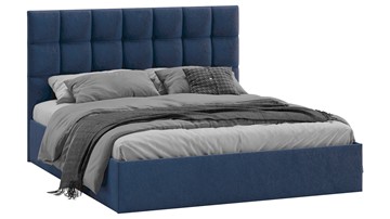 Кровать двуспальная Эмбер тип 1 (Микровелюр Wellmart Blue) в Вологде