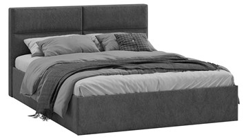 Двуспальная кровать Глосс Тип 1 (Микровелюр Wellmart Graphite) в Вологде