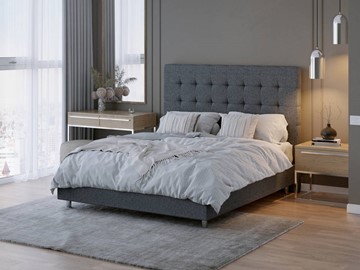 Спальная кровать Madrid Boxspring Standart 160х200, Рогожка (Savana Grey (серый)) в Вологде
