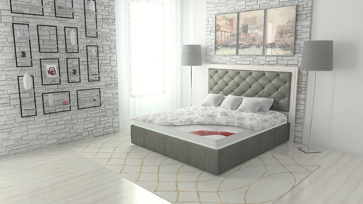 Кровать Манхэттен 180х200 (с основанием), с высотой спинки - 140 см в Вологде - изображение 1
