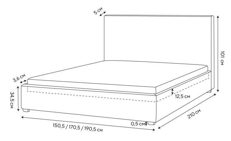 Кровать спальная Mono 140х200, Велюр (Monopoly Миндаль (111)) в Вологде - изображение 1