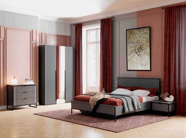 Кровать в спальню Нора, 1600 (Металл бруклин/Графит) в Вологде - изображение 2