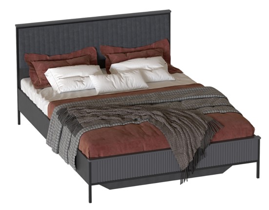 Кровать в спальню Нора, 1600 (Металл бруклин/Графит) в Вологде - изображение