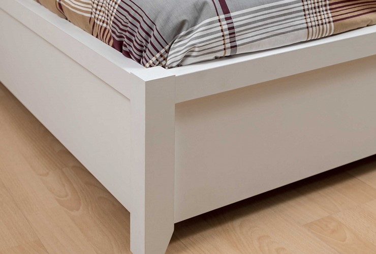 Двуспальная кровать Норвуд 32 с гибкими ламелями дерево, Белый-Орех шоколадный в Вологде - изображение 3
