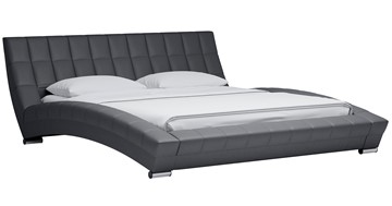 Кровать 2-спальная Оливия 180 арт. Марика 485 к/з (серый) с основанием в Вологде - предосмотр