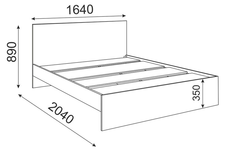 Кровать в спальню Осло М14 с настилами Лайт (Цемент светлый) в Вологде - изображение 1