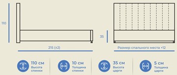 Кровать Палермо 160х200 с подъемным механизмом в Вологде - предосмотр 10