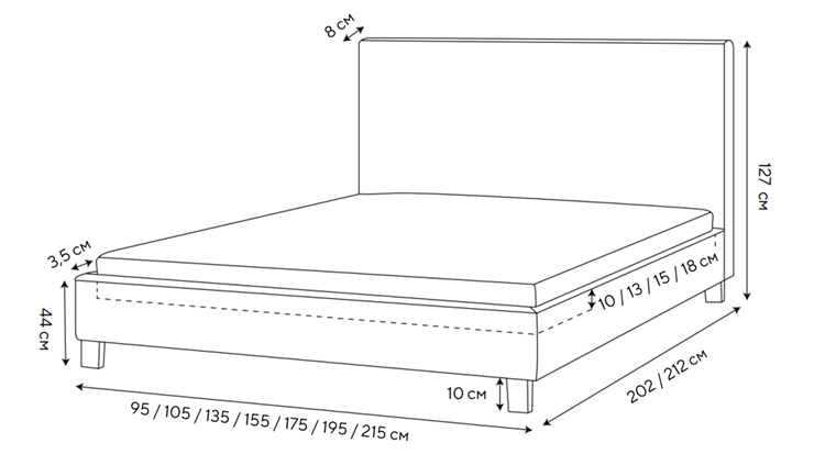 Кровать двуспальная Routa 200х200, Велюр (Monopoly Мятный лёд (670)) в Вологде - изображение 1