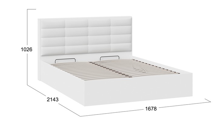Двуспальная кровать с подъемным механизмом Агата тип 1 (Белый) в Вологде - изображение 3