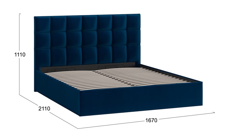 2-спальная кровать с подъемным механизмом Эмбер (Велюр Confetti Blue) в Вологде - изображение 3