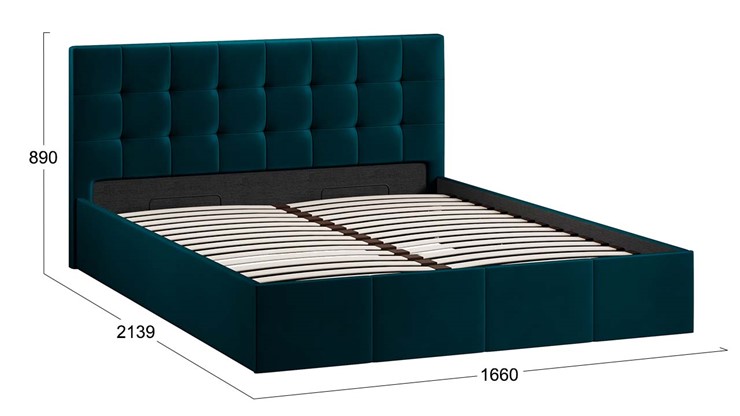 Кровать с подъемным механизмом Эмма с заглушиной (Велюр Confetti Izumrud) в Вологде - изображение 4