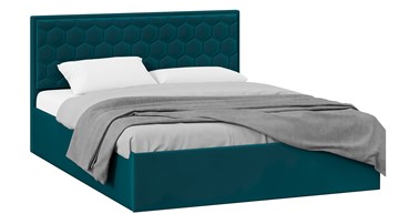 Двуспальная кровать с подъемным механизмом Порто (Велюр Confetti Izumrud) без заглушины в Вологде