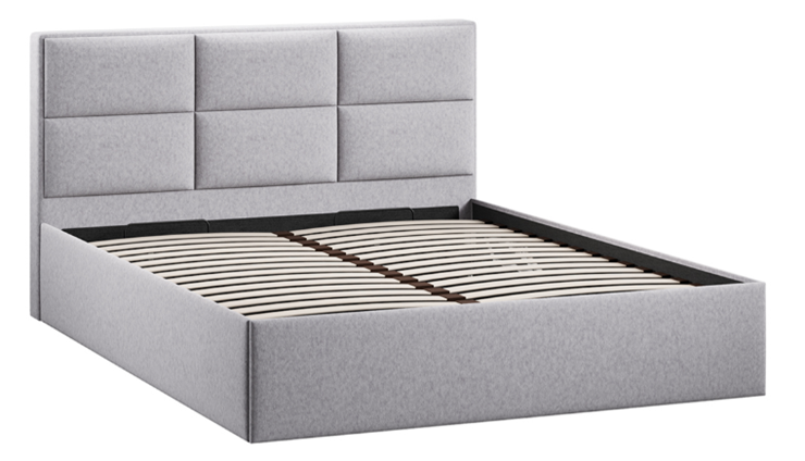 Кровать с подъемным механизмом с заглушиной Стелла тип 1 (Микровелюр Jercy Silver) в Вологде - изображение 1