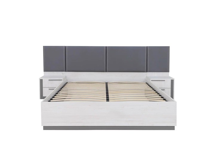 Двуспальная кровать с подъемным механизмом Винтер-16, винтерберг/темно-серый/спейс графит в Вологде - изображение 4