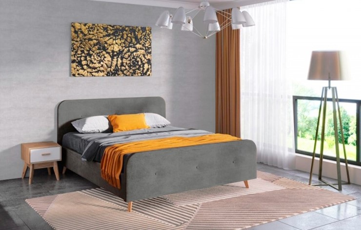 Кровать 2-спальная Сиерра 1600 (с подъемным механизмом и коробом) Торонто серый в Вологде - изображение 1