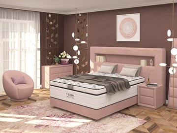 Кровать Smart/Podium M 160х200, Флок (Велсофт Винтажный розовый) в Вологде