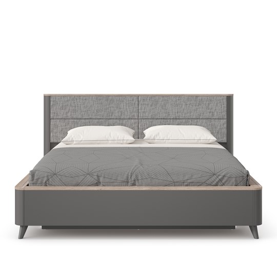 Спальная кровать Стефания 1600 с подъемным механизмом ЛД 413.140.000 (Дуб маувелла/Оникс серый) в Вологде - изображение 1