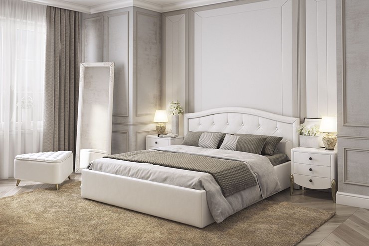 Кровать Верона 1,6 белый (экокожа) в Вологде - изображение 3