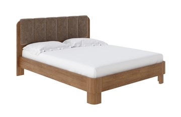 Кровать спальная Wood Home 2, 160х200, Флок (Антик (сосна) с брашированием/Бентлей Какао) в Вологде
