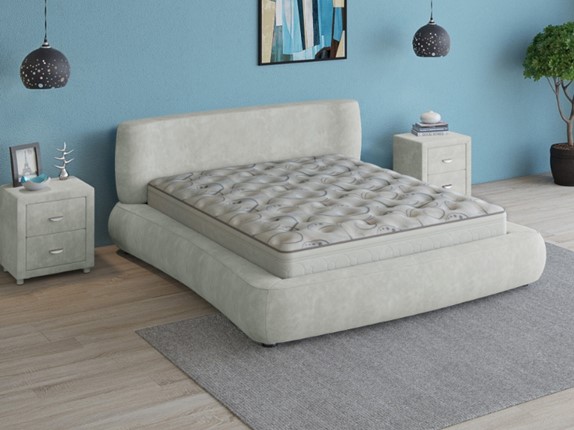 Двуспальная кровать Zephyr 160х200, Велсофт Бежевый в Вологде - изображение