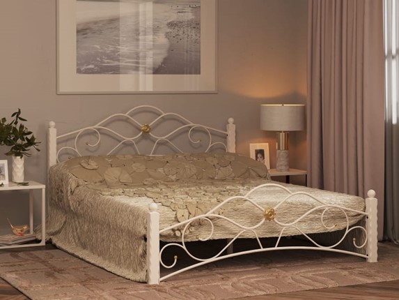 Спальная кровать Гарда 3, 160х200, белая в Вологде - изображение