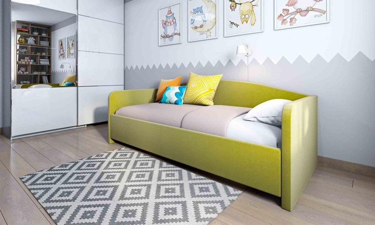 Полутороспальная кровать Uno 120х190 с основанием в Вологде - изображение 1