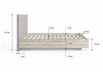 Кровать с подъемным механизмом Luiza (ясень ориноко) 180х200 в Вологде - предосмотр 3