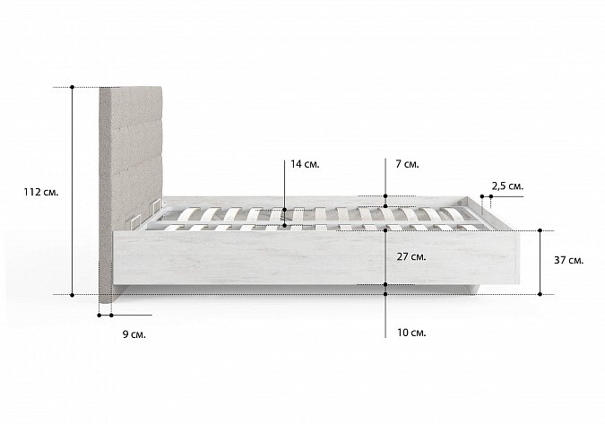 Кровать с механизмом 1.5-спальная Luiza (ясмунд) 140х190 в Вологде - изображение 3