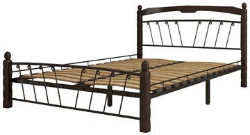 Полутороспальная кровать Муза 1, 1400, черный/шоколад в Вологде - предосмотр 1