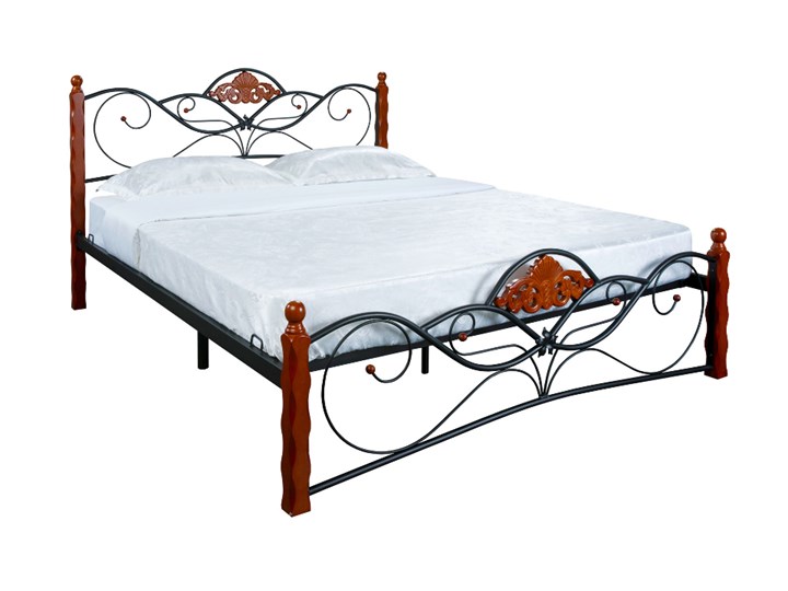 Спальная кровать Garda 2R 180х200, орех/металл в Вологде - изображение 2