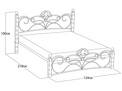 Спальная кровать Garda 2R 180х200, орех/металл в Вологде - изображение 1