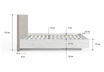 Кровать с подъемным механизмом Luiza (ясмунд) 200х200 в Вологде - предосмотр 3