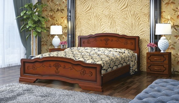 Полутороспальная кровать Карина-6 (Орех) 140х200 в Вологде - изображение