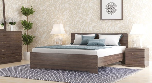 Спальная кровать Золушка, 160х200 с основанием, венге в Вологде - изображение
