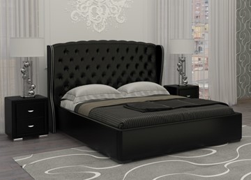 Кровать Dario Grace 160x200, Экокожа (Черный) в Вологде