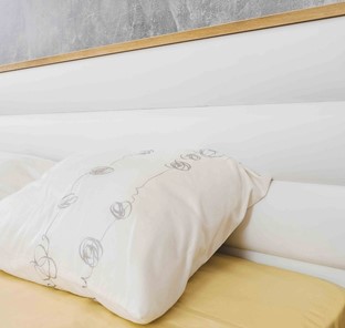 Двуспальная кровать Айрис 306 1800 с гибкими ламелями металл, Белый-Дуб золотистый в Вологде - предосмотр 2