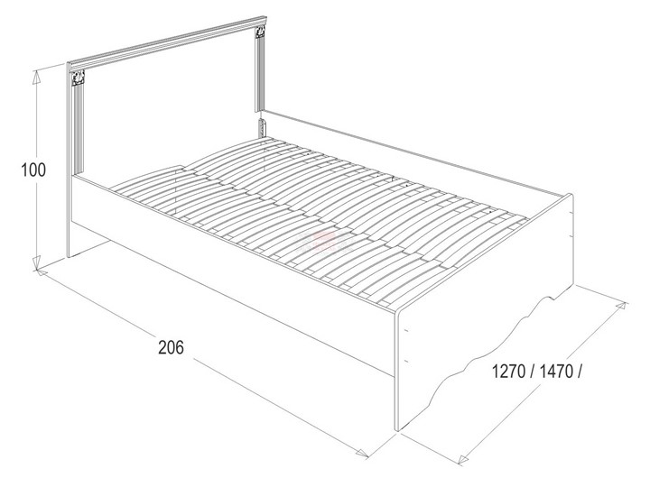 Кровать 2-спальная Ольга 1Н 1600 в Вологде - изображение 1