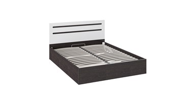 Двуспальная кровать с подъемным механизмом Фьюжн ТД-260.01.04 (Белый глянец, Венге Линум) в Вологде