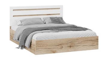 2-спальная кровать с подъемным механизмом Фьюжн ТД-260.01.04 (Дуб Делано, Белый глянец) в Вологде