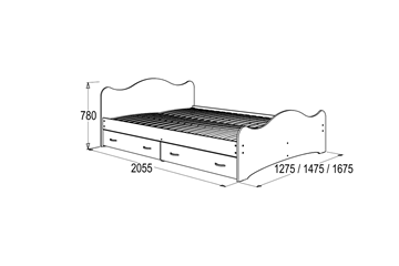 Кровать 6 с ящиками, 90х200 Венге/Млечный дуб с основанием в Вологде - предосмотр 1