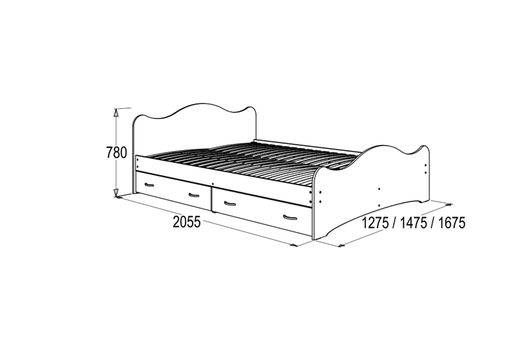 Кровать 6 с ящиками, 90х200 Венге/Млечный дуб с основанием в Вологде - изображение 1