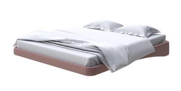 Кровать двуспальная парящая 160х200, Экокожа (Молочный шоколад) в Вологде