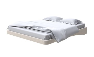 Кровать двуспальная парящая 180х200, Искусственная шерсть (Лама Бежевый) в Вологде