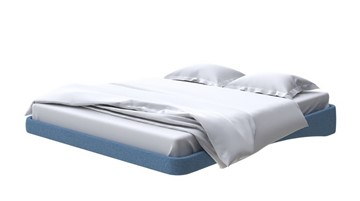 Кровать двуспальная парящая 200х200, Искусственная шерсть (Лама Индиго) в Вологде