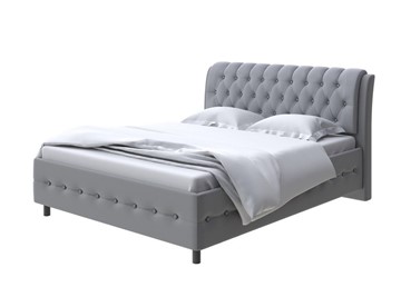 Кровать полутороспальная Como (Veda) 4 160х200, Экокожа (Темно-серый с серым) в Вологде