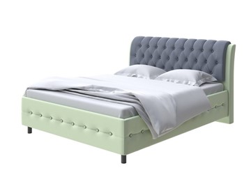 Кровать Como (Veda) 4 160х200, Экокожа (Зеленое яблоко/Темно-синий) в Вологде