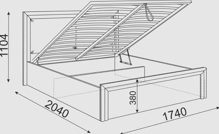 Кровать с механизмом 2-спальная Глэдис М32 (Шимо светлый/Белый текстурный) в Вологде - изображение 2