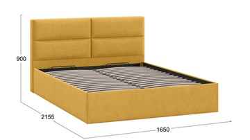 Двуспальная кровать с механизмом Глосс Тип 1 (Микровелюр Wellmart Yellow) в Вологде - предосмотр 1