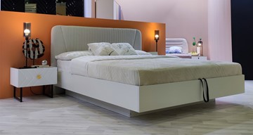 Кровать с механизмом 1.5-спальная Марсель-11 (Белый, ткань Catania white) 1400 в Вологде - предосмотр 4